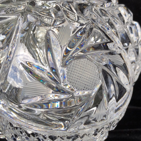 Vintage Lead Crystal Footed Candy Dish With Lid - Picture 4 of 14